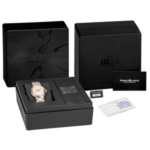 Maurice Lacroix Fiaba Date Diamonds Damenuhr FA1004-PVP13-150-1 | ⌀ 32 mm, 11 Diamanten, Bicolor Edelstahl-Roségold, Saphirglas, Swiss Made | Neu & OVP mit Box & 2 Jahre Garantie