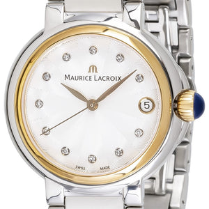 Maurice Lacroix Fiaba Date Diamonds Damenuhr FA1004-PVP13-150-1 | ⌀ 32 mm, 11 Diamanten, Bicolor Edelstahl-Roségold, Saphirglas, Swiss Made | Neu & OVP mit Box & 2 Jahre Garantie