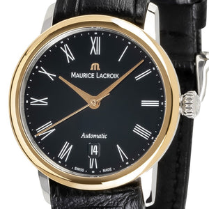 Maurice Lacroix Les Classiques Tradition Automatik LC6063-PS101-310-1 | Damen-Armbanduhr | 18K Massivgold Lünette | Schwarzes Lederband | Saphirglas | Swiss Made | 2 Jahre Garantie | NEU OVP mit Box & Papiere