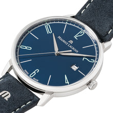 Laden Sie das Bild in den Galerie-Viewer, Maurice Lacroix Eliros Date BLUE EL1118-SS001-420-1 Herren-Armbanduhr | Swiss Made | Saphirglas | Blaues Zifferblatt | Blaues Lederband | NEU OVP mit Box &amp; Papiere | 2 Jahre Hersteller-Garantie