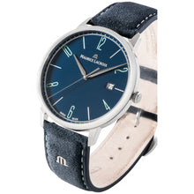 Laden Sie das Bild in den Galerie-Viewer, Maurice Lacroix Eliros Date BLUE EL1118-SS001-420-1 Herren-Armbanduhr | Swiss Made | Saphirglas | Blaues Zifferblatt | Blaues Lederband | NEU OVP mit Box &amp; Papiere | 2 Jahre Hersteller-Garantie