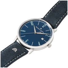 Laden Sie das Bild in den Galerie-Viewer, Maurice Lacroix Eliros Date BLUE EL1118-SS001-420-1 Herren-Armbanduhr | Swiss Made | Saphirglas | Blaues Zifferblatt | Blaues Lederband | NEU OVP mit Box &amp; Papiere | 2 Jahre Hersteller-Garantie