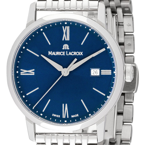 Maurice Lacroix Eliros Date EL1094-SS002-410-1 | Damenuhr Blau | Swiss Made Quarz | Edelstahlband Saphirglas | NEU