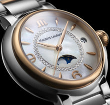 Laden Sie das Bild in den Galerie-Viewer, Maurice Lacroix Fiaba Moonphase Date Diamonds FA1084-PVP13-150-1 | Damen-Armbanduhr | Saphirglas, 46 Diamanten, Perlmutt, Swiss Made, Mondphase | NEU &amp; OVP | mit Box &amp; Papiere, 2 Jahre Garantie