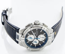 Laden Sie das Bild in den Galerie-Viewer, Maurice Lacroix Aikon Chronograph AI1018-SS001-333-1 | Herren-Armbanduhr | Swiss Made | Saphirglas | Stoppuhr | Lederband blau | Faltschließe | NEU OVP. mit Box &amp; Papiere | 2 Jahre Hersteller-Garantie