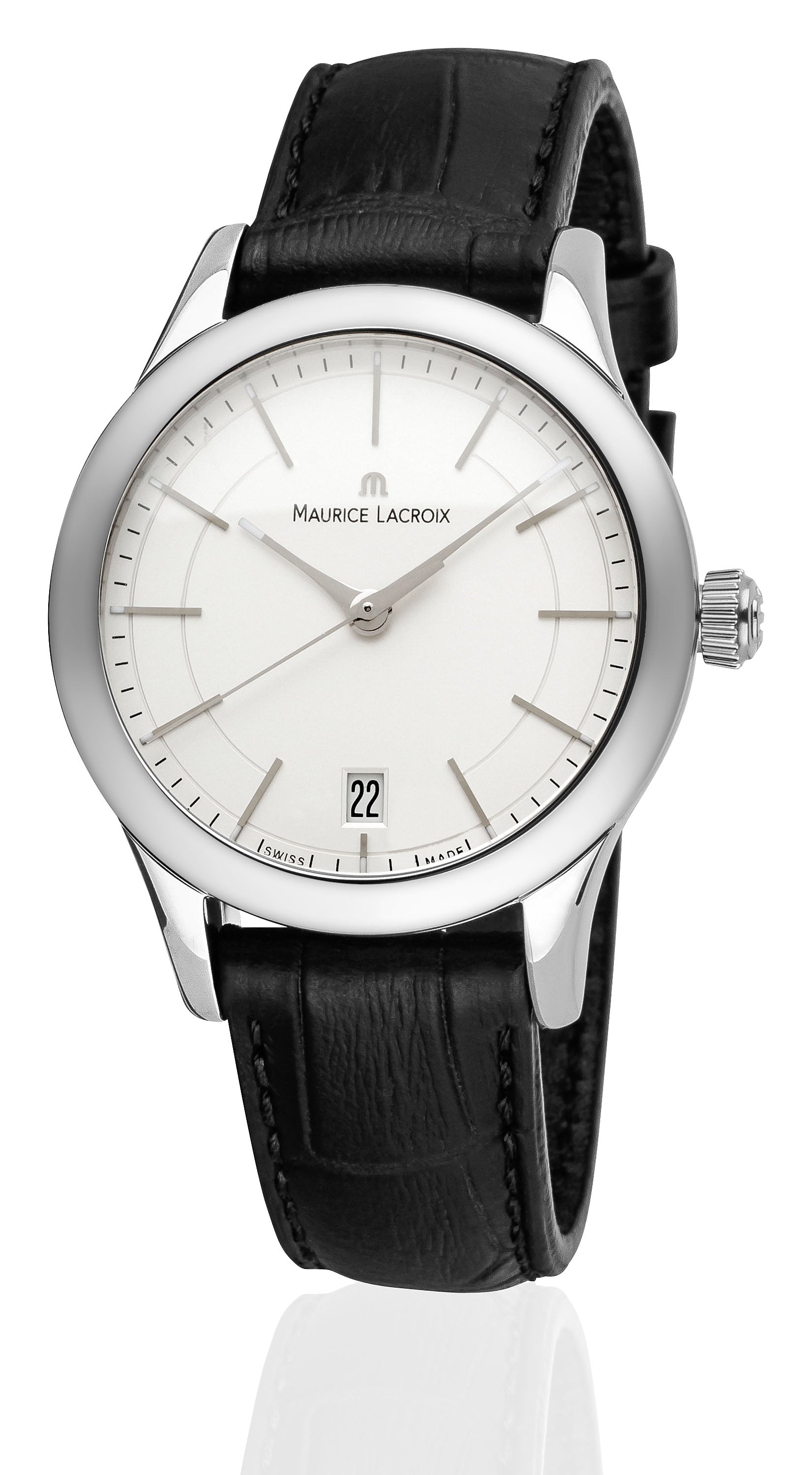 Maurice Lacroix Les Classiques Date Leder Damenuhr LC1026-SS001-13...